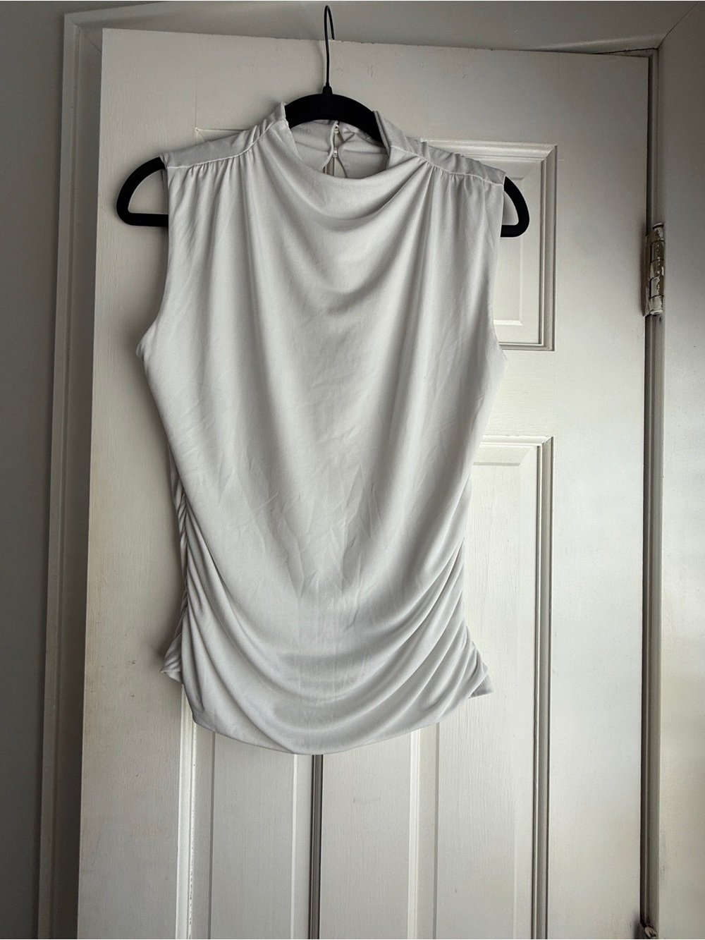 Women’s Sleeveless Mock Neck Top in White